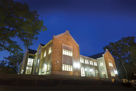 Landscape of Salerno Center at dusk.