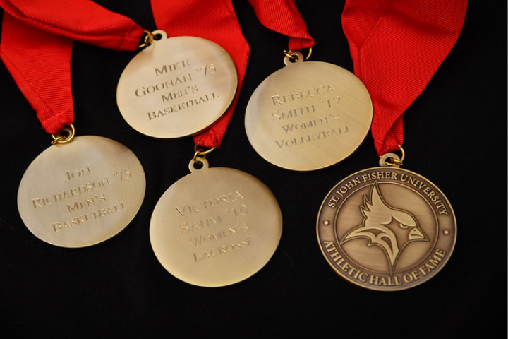 Display of medals for the Athletic Hall of Fame