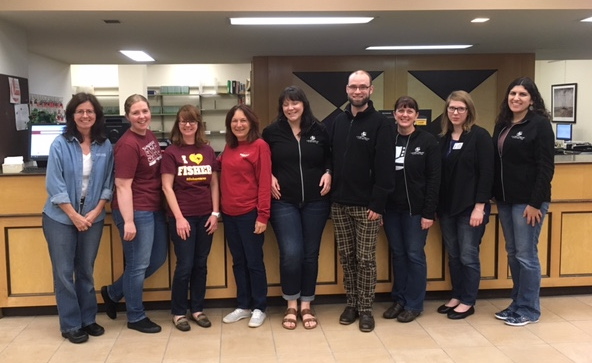 Lavery Library Staff in their Fisher Friday gear