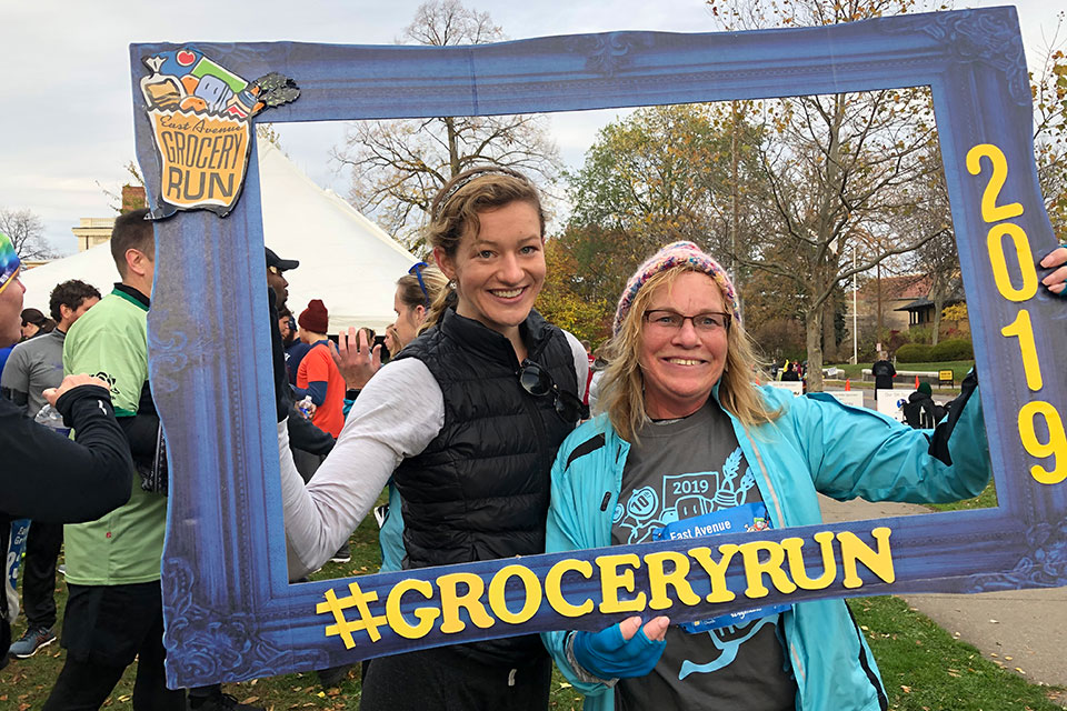 Junior Rachel Schaefer and her mother were among members of the Fisher family who participated in the Grocery Run.