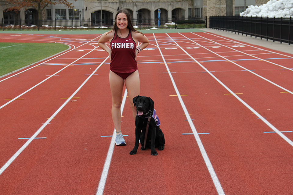 Alyson Witt with her service dog, Nelson.