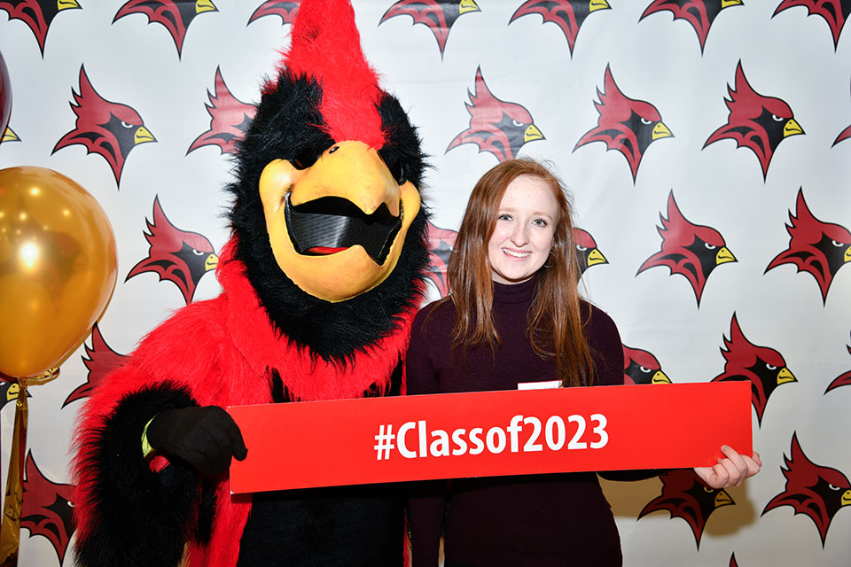 Sophia Sportelli poses with the Cardinal!