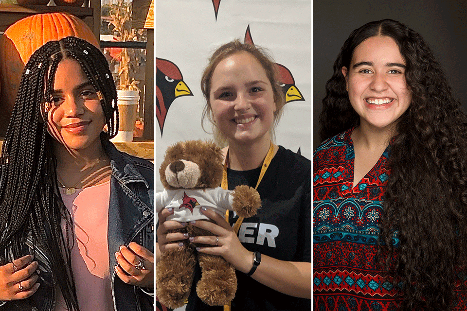 First-generation students Diana Delrio, Lindsey Walton, and Mariangelis Gonzalez.