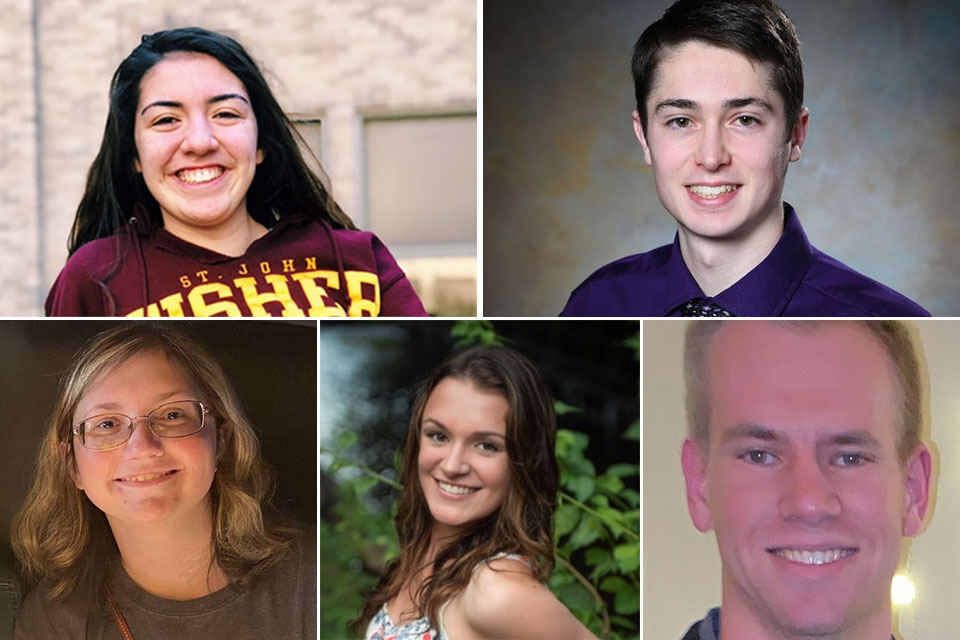 Students from Left to Right: Bridget Lennahan, Ethan Lane, Jacqueline Chouinard, Katelin Keenehan, and Luke Terry. 