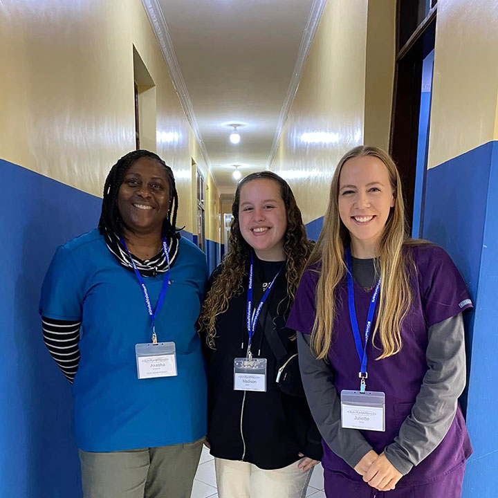 Dr. Akesha Edwards, Madison John, and Dr. Juliette Miller.