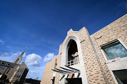 The new entrance of Lavery Library.