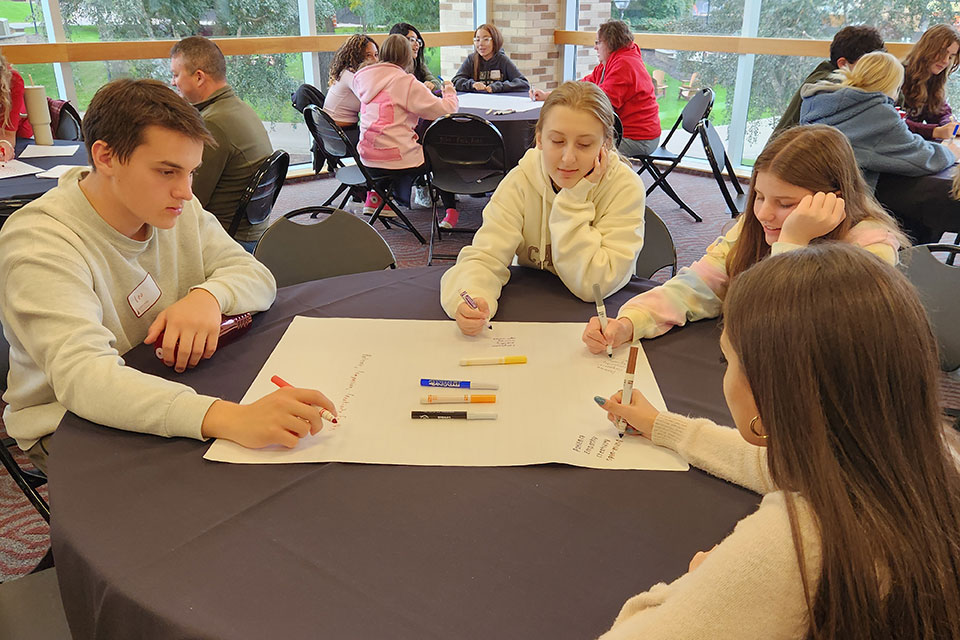 Seventh grade students from RCSD engage in an activity during the Future Fair.