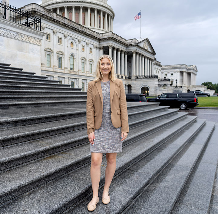 Bella Peracchi on the steps of the Capital Building in Washington, D.C.