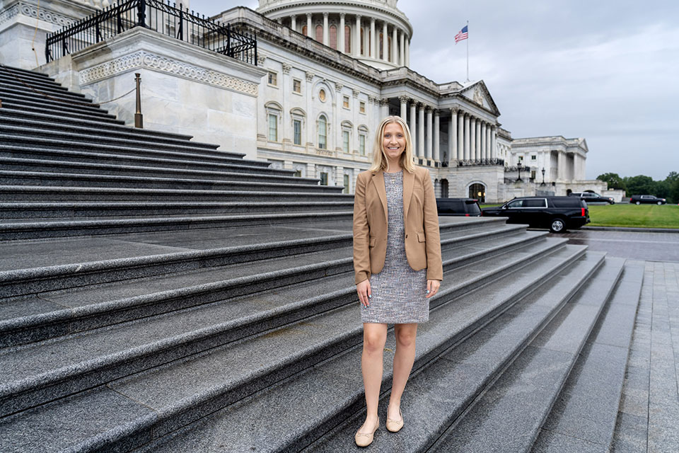 Bella Peracchi on the steps of the Capital Building in Washington, D.C.