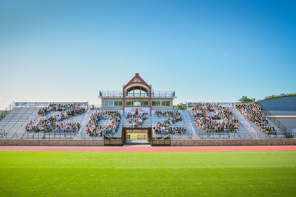 A composite photo of the Class of 2028,