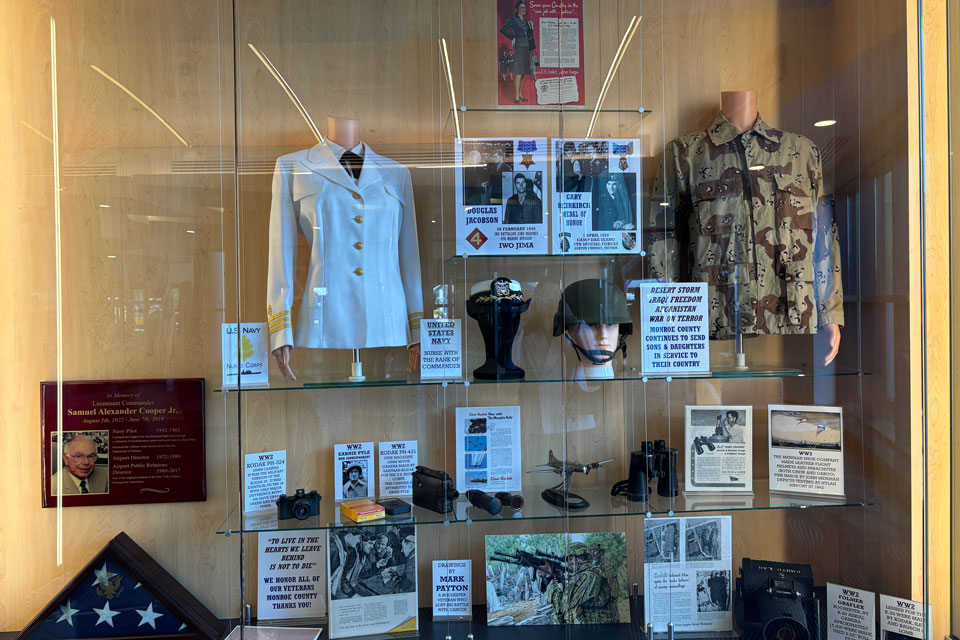 An exhibit at the Frederick Douglas International Airport honors Rochester veterans.