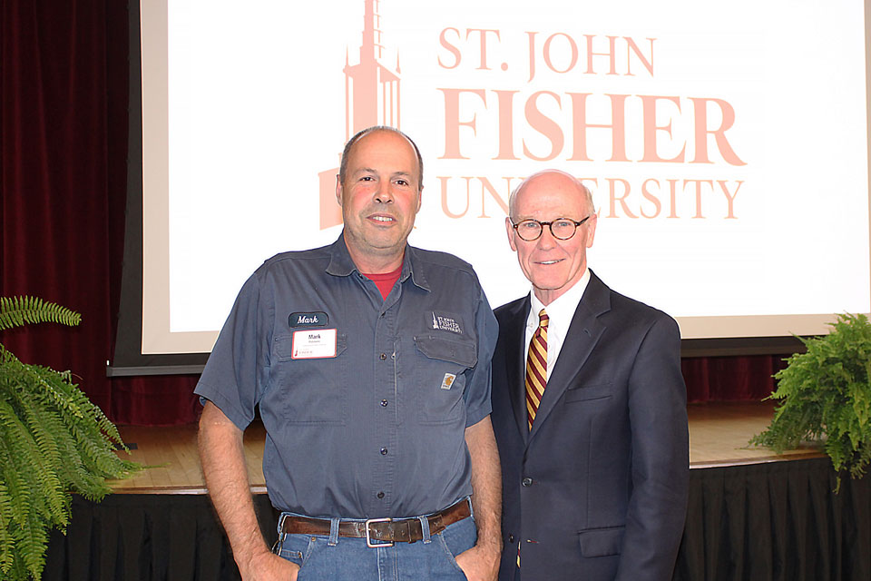 President Rooney with employees celebrating 45 years of service.