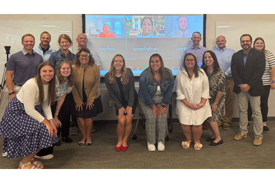 Members of the Alumni Board of Directors with members of the Advancement team at their leadership retreat.