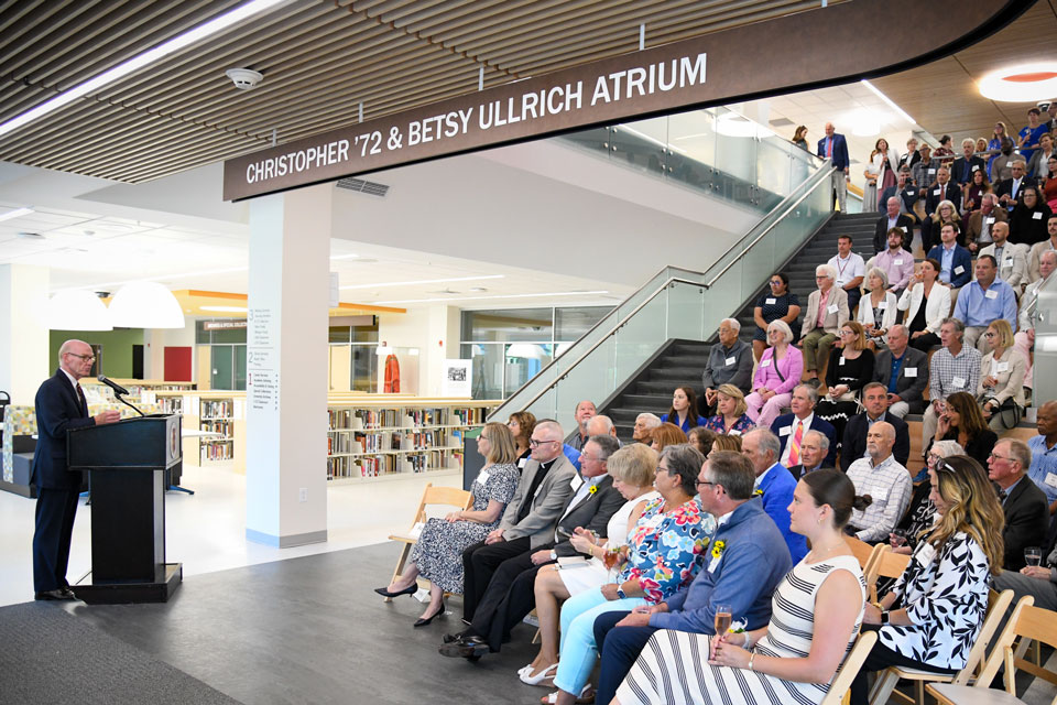 On Wednesday, Aug. 27, members of the St. John Fisher University community gathered to celebrate the philanthropic generosity that helped shape the Lavery Library Modernization and Renovation Project.
