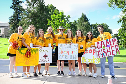 Members of the Orientation Team with President Rooney.