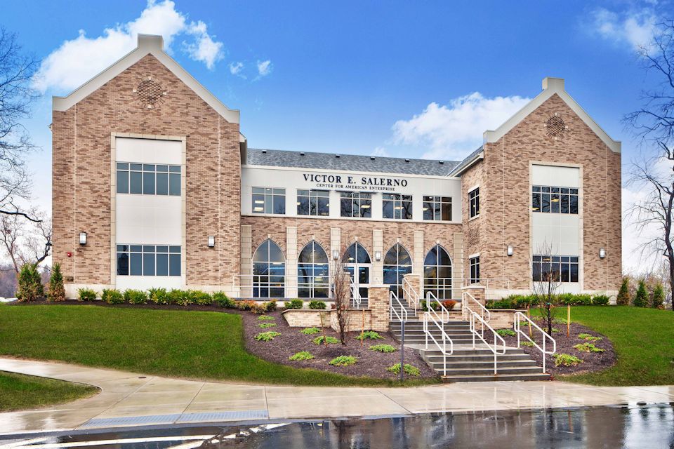 The School of Business is housed in the Victor E. Salerno Center for American Enterprise.