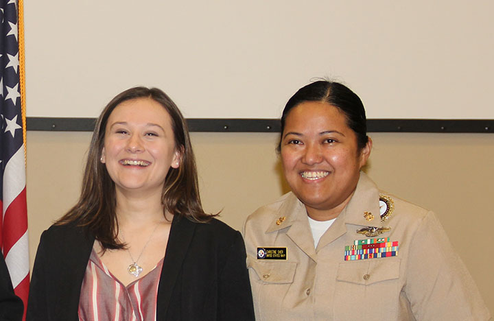 Fisher senior Allison Pierce with Christine Sher, Chief Petty Officer with the US Navy.