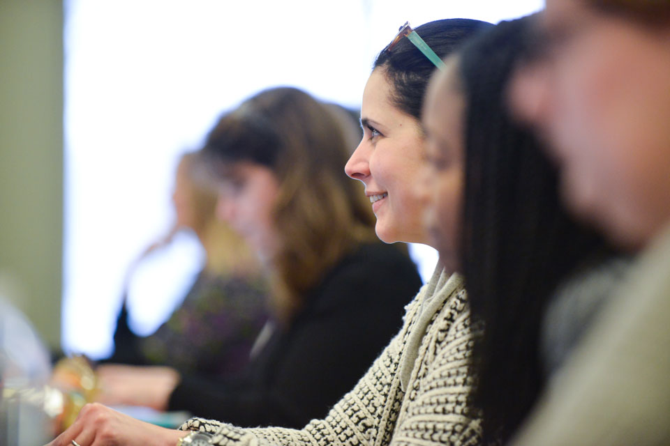 Students listening to a lecture.