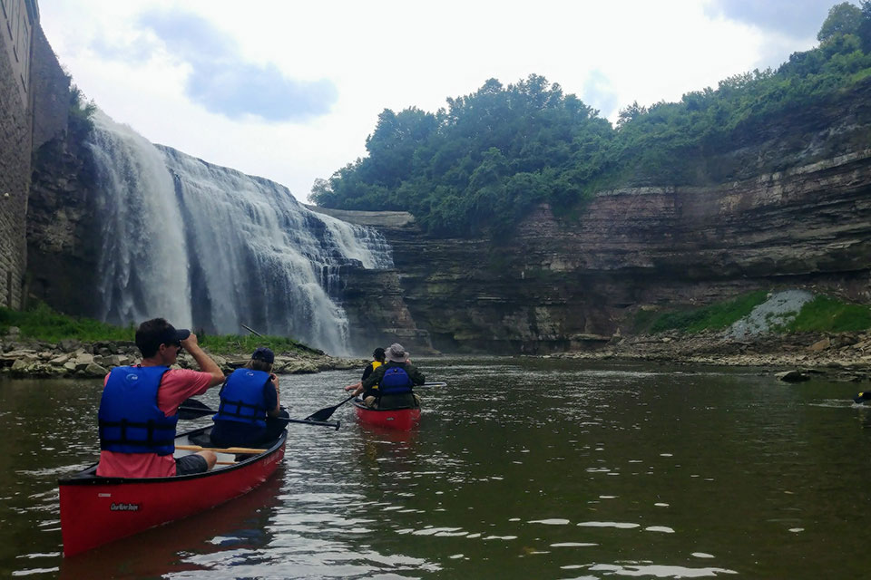 Students explore area water ecosystems with Dr. Mike Boller.