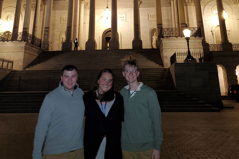 Michael Lilholt ’23, Maddy Tibbits ’23, and MacGregor Winegard ’22 traveled to Washington, D.C.