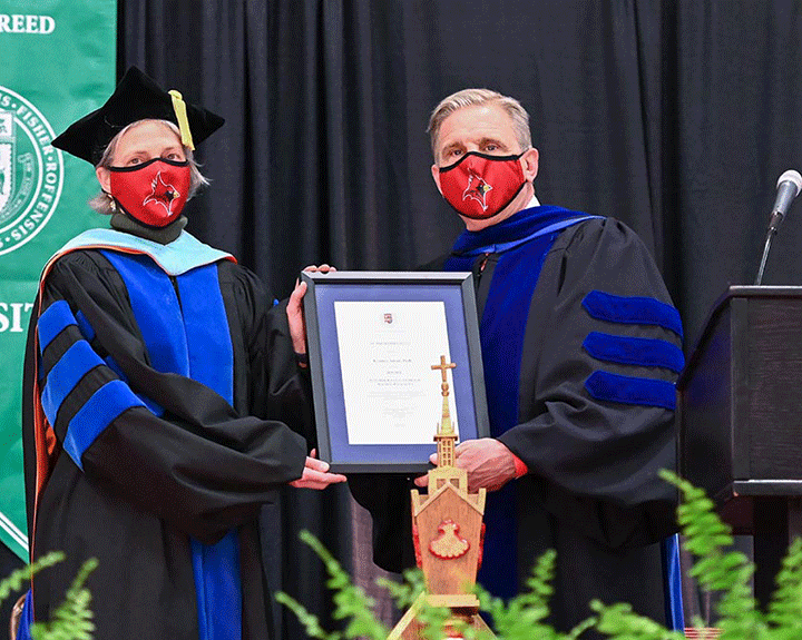 During the ceremony, Dr. Katrina Arndt, a professor of inclusive education, was given the Award for Teaching Excellence at the undergraduate level.