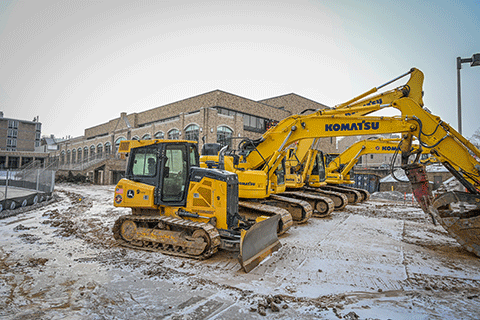 The construction site at Lavery Library.