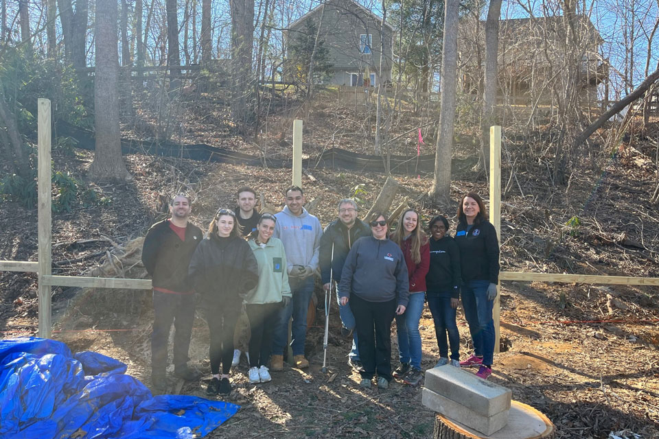 The pharmacy team volunteering with Habitat for Humanity.