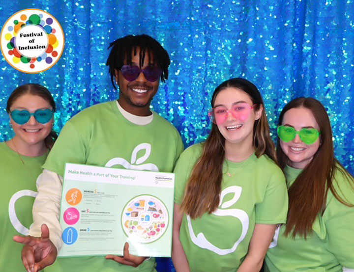 Students volunteering at the Special Olympics health event.