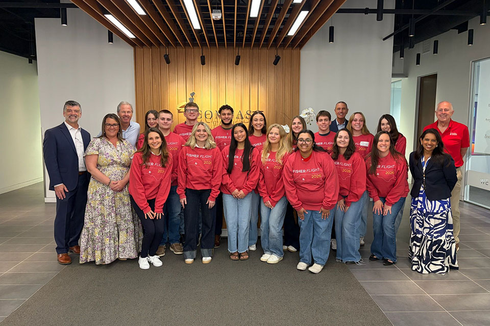 Group of students in matching shirts