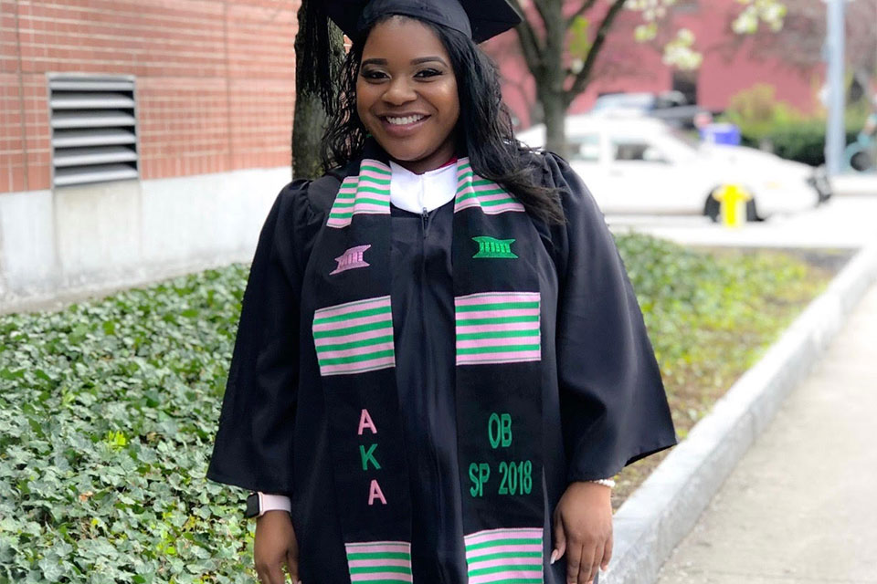 Channon Jamison in cap and gown.