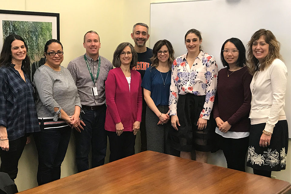 From left to right: Jonelle Mattiaco, Monica Litzenburger, Ed Freeman, Liz LaChance, Clair Smith, Kristin Picardo, Andrea Giordano, Jiayan Li, Michelle Erklenz-Watts