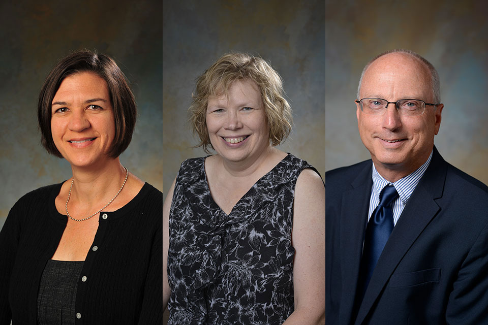 Dr. Whitney Rapp, Dr. Susan Schultz, Dean Mike Wischnowski