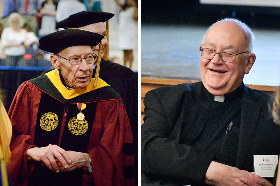 Fr. Cylwicki (left), Fr. Graf (right).