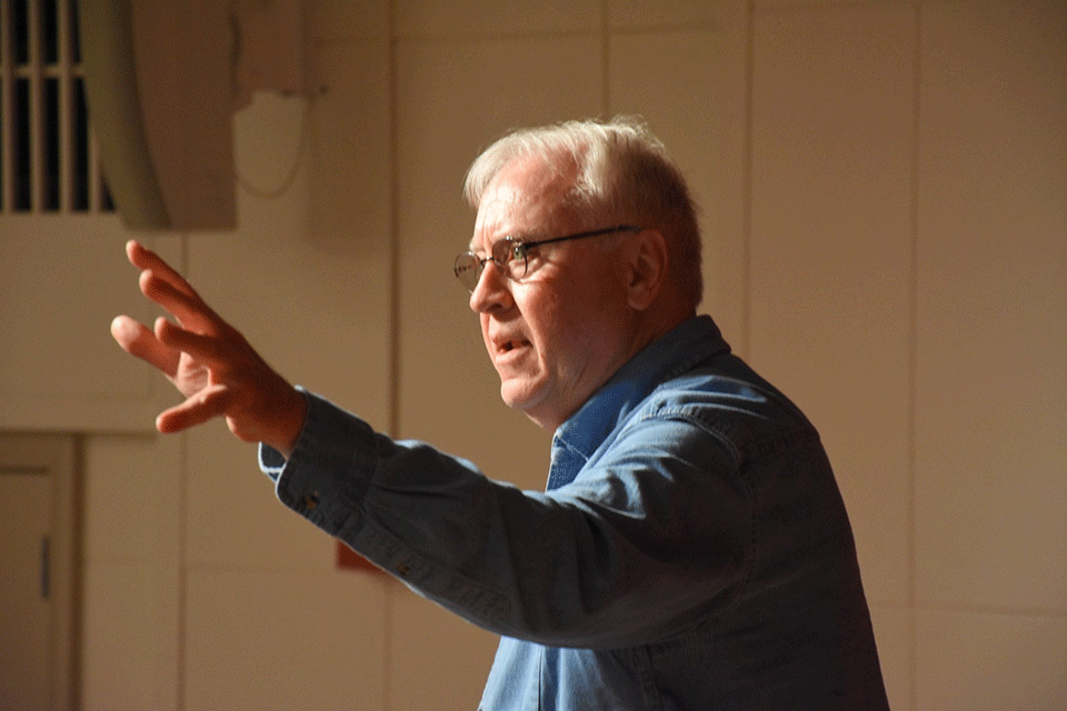 Turk Thomas plays the fortune teller in Skin of Our Teeth. Photo credit: Ira Srole