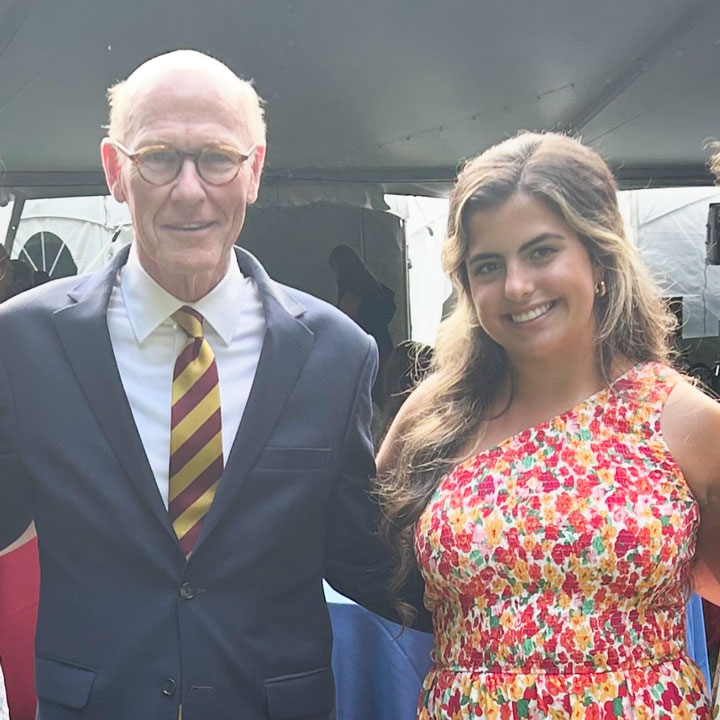 Claire Holler (right) with President Rooney.