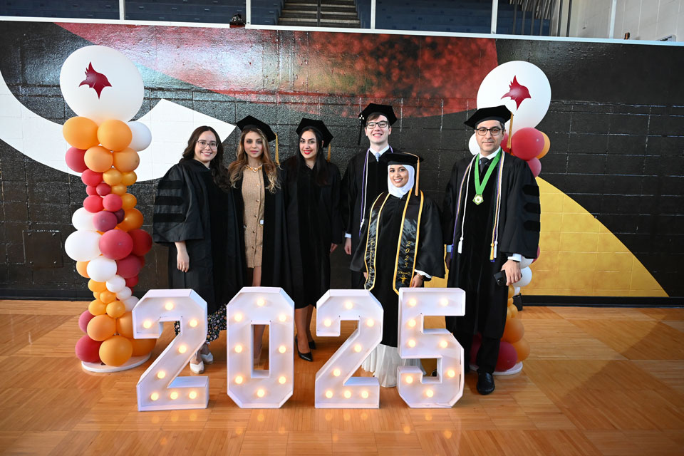 A group of Pharm.D. graduates at Commencement.
