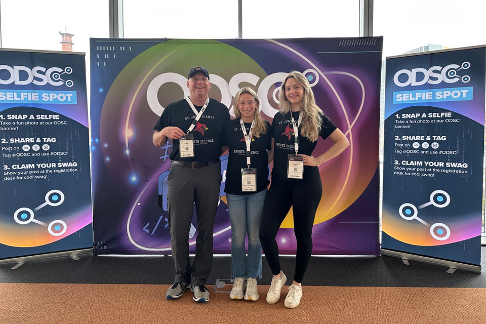 Bob Enck, Makena Evans, Emily Wyman at the Open Data Science Conference.