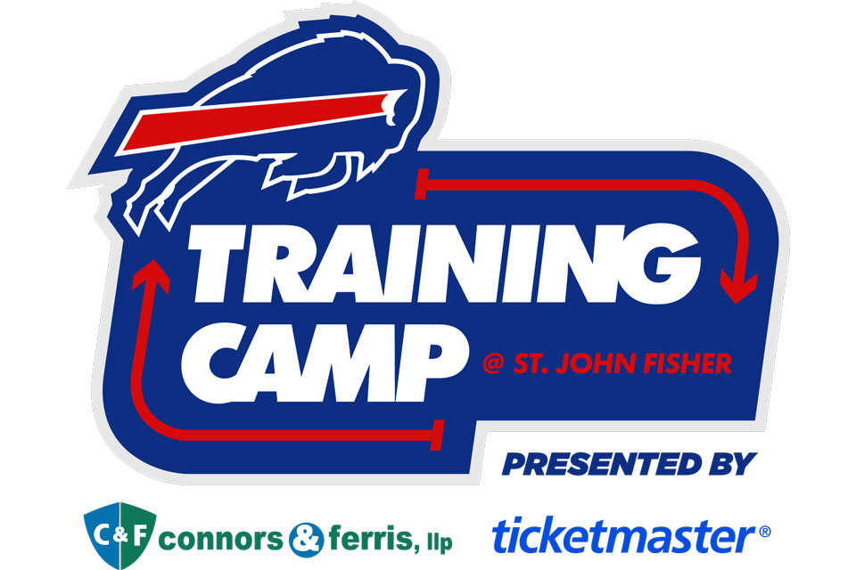 Logo: Buffalo Bills Training Camp at St. John Fisher Presented by Connors and Ferris, LLP and Ticketmaster