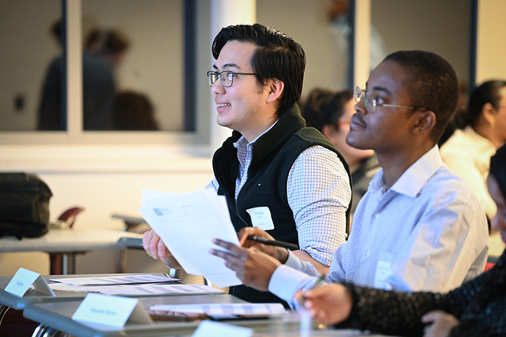 School of Business advisory board participants in a classroom.