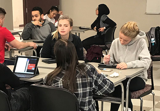 Students using iPads in Classroom