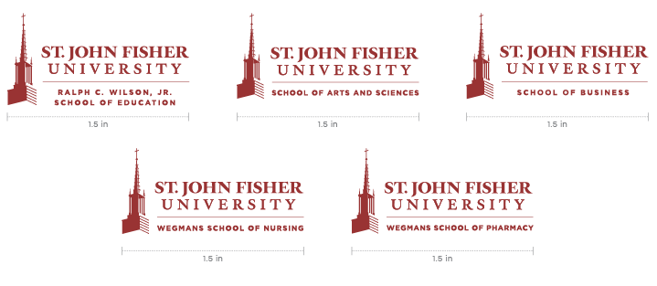 Minimum print size for the School logos is 1.5 inches in width