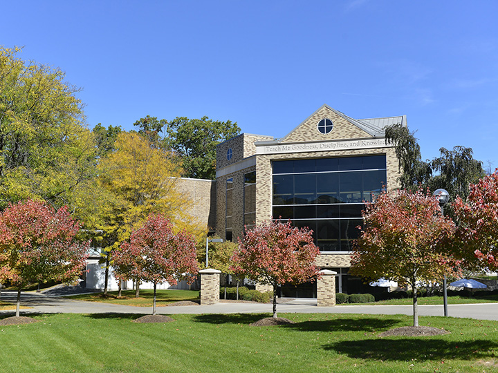 A University building on campus at St. John Fisher University.