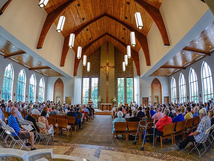 Interior view of the Hermance Family Chapel.