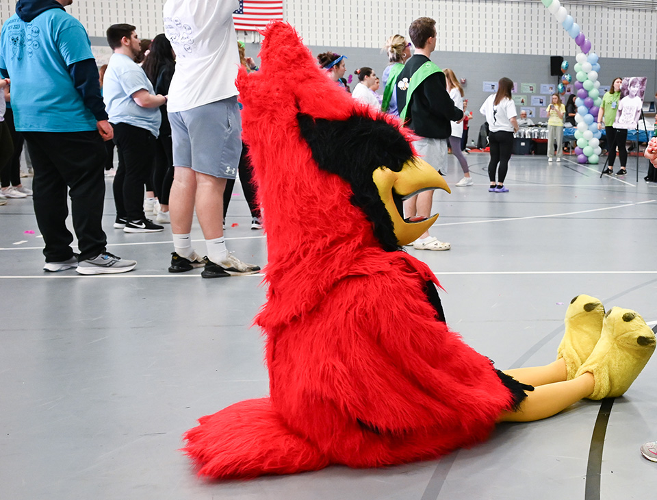 Whoa Teddi, Beaks is sitting on the floor while others are dancing at Teddi Dance for Love.