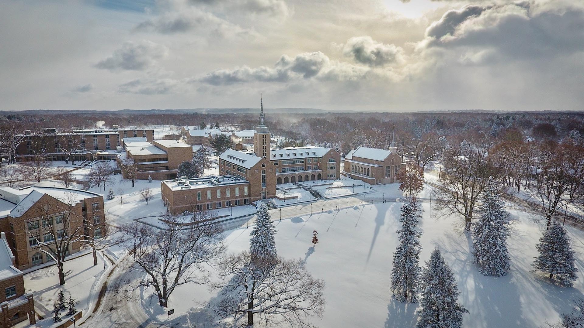 Aerial shot of campus