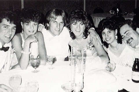1985 students dressed for a formal dance