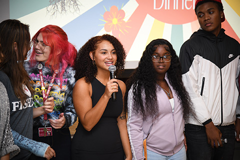 Students present  at the Inclusion Dinner.