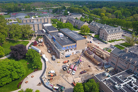 Library construction site from above.