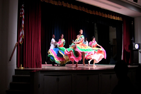 Students participate in a dance during Spirit of Identity Week.