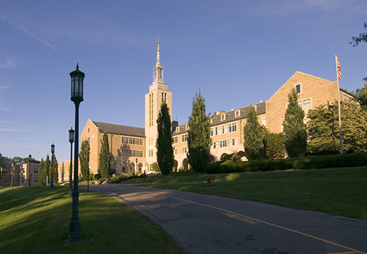 Dusk shot of Kearney Hall